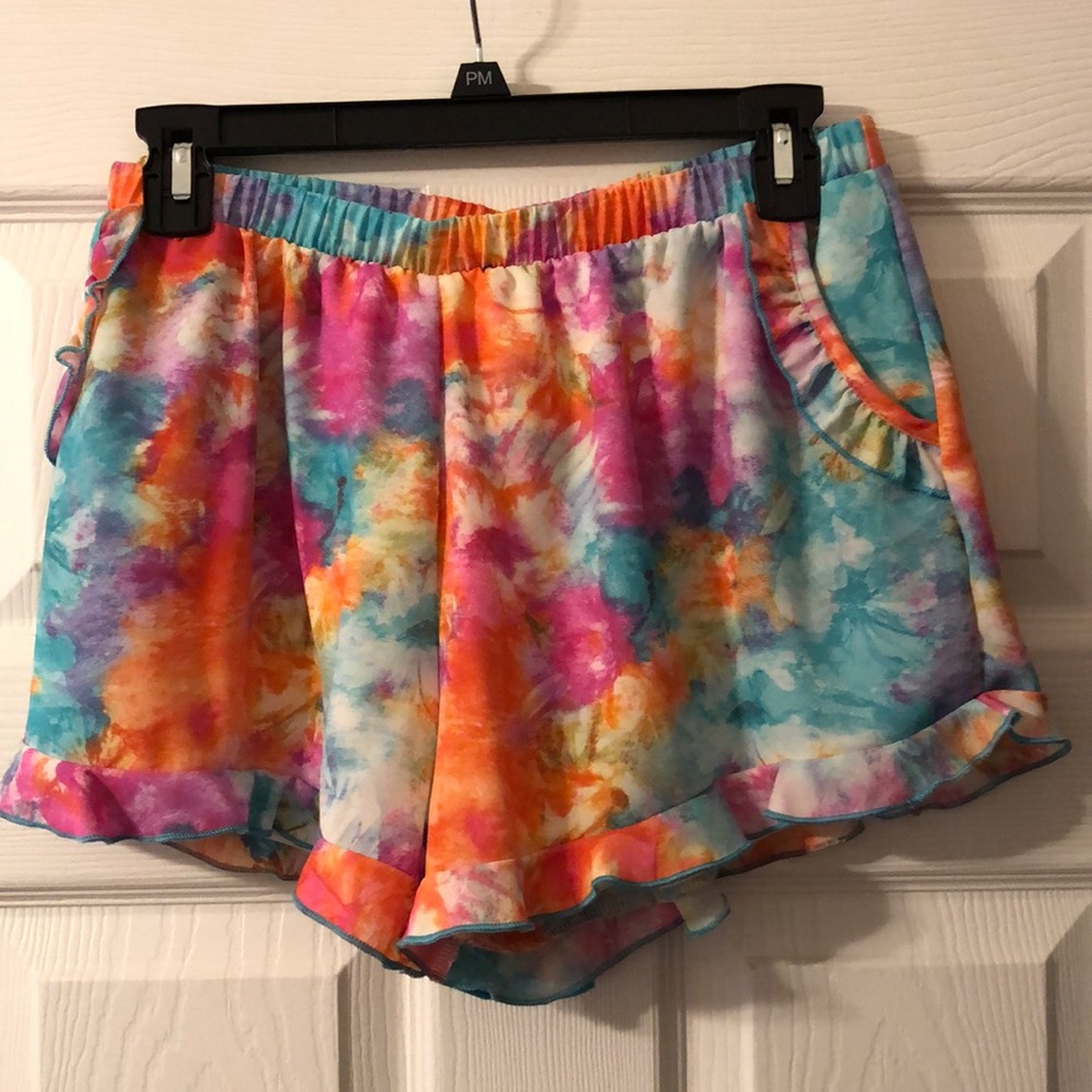 Tye Dye Ruffled Shorts